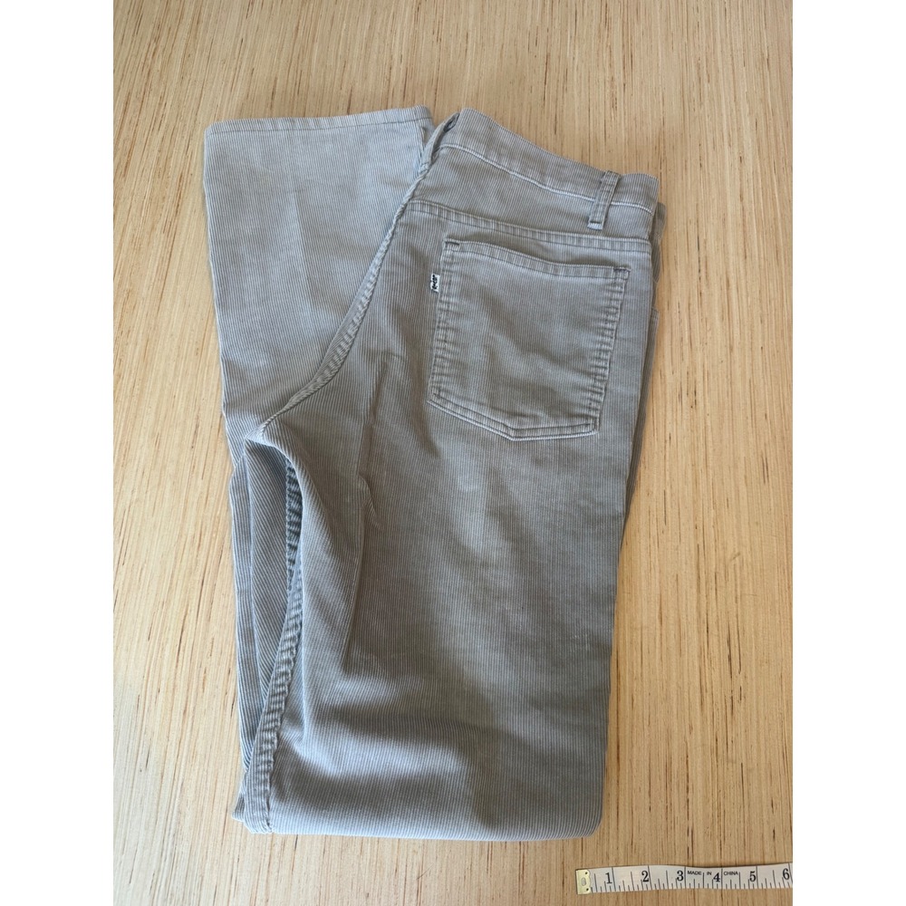 Vintage Levis 519 Gray Corduroy Pants Mens 33x34 Slim Straight White Tab
42